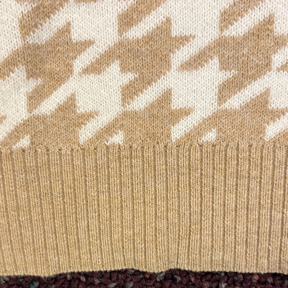Tan Houndstooth woMen's Sweater xxl - Picture 4 of 5